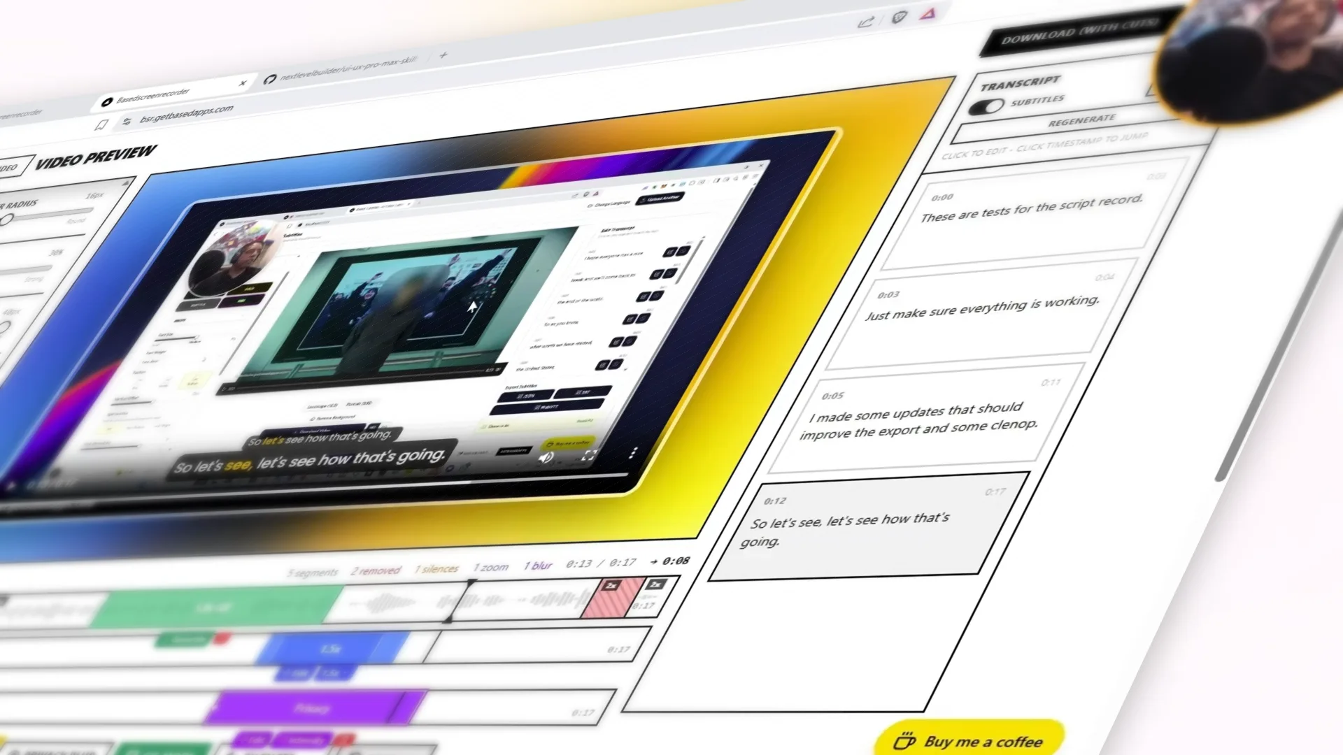 AI voiceover and subtitles in the editor